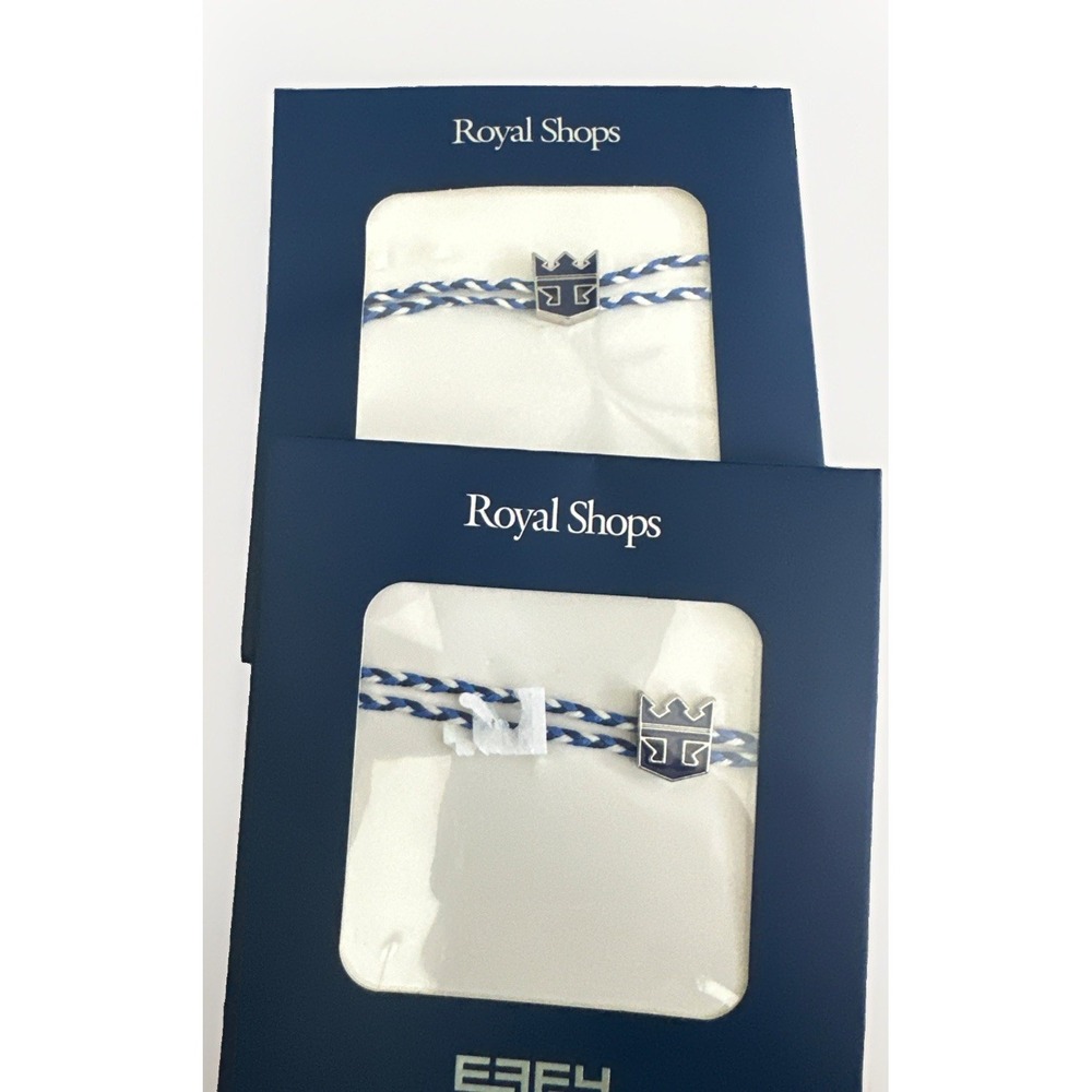 Royal Caribbean Blue Braided Cord Bracelet Crown Dangle Charm Adjustable Lot 2